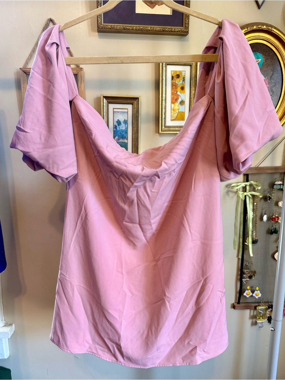 Forever 21 Dusty Rose Off-Shoulder Mini Dress